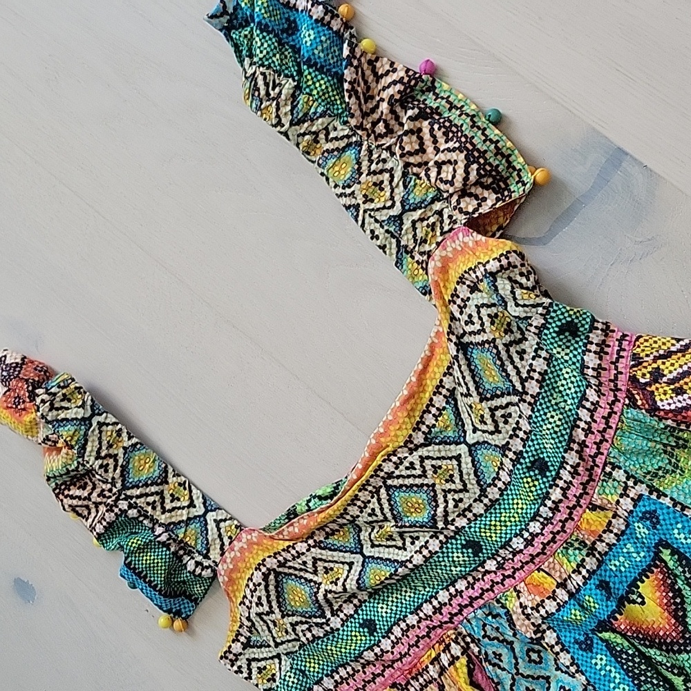 EUC Farm Rio Banana Scarves Midi Dress - Picture 6 of 7